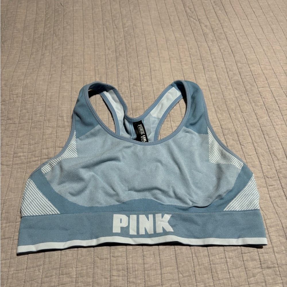 PINK Victoria's Secret Light Blue Sports Bra